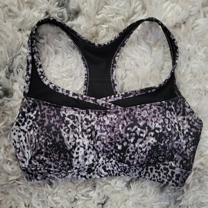 Women's Tek Gear Black and Gray Animal Print Sports Bra